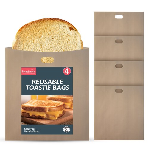 4-12 Reusable Toaster Bags Toastie Toast Sandwich Toasty Pockets Non Stick Snack