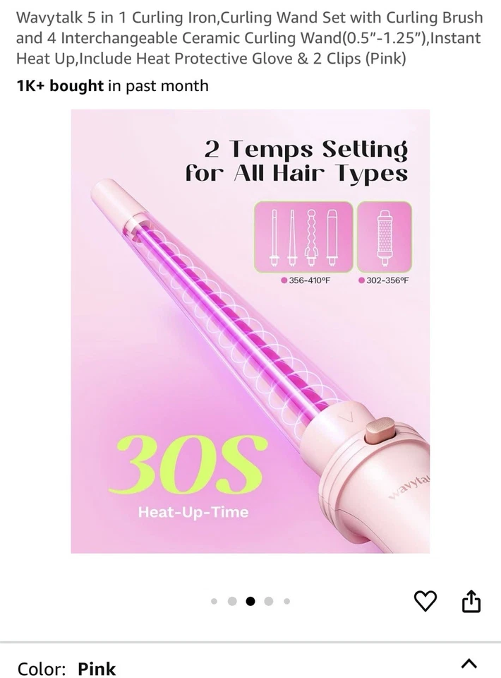 Wavytalk 5 in 1 Curling Wand Set, Multi Curl - ROSE GOLD - Image 3 of 4