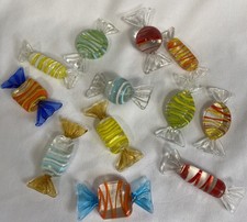 Lot of 12 Vintage Murano Blown Glass Wrapped Art Glass Candy Pieces