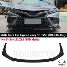 For Toyota Camry SE XSE 2021-2024 GR Style Matte Black 3Pc Front Bumper Lip Kit