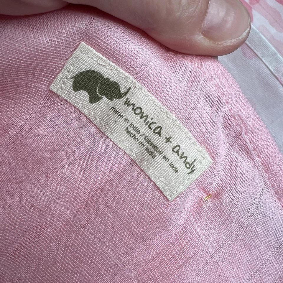 Novo com etiquetas Monica + Andy 100% algodão orgânico estampa de ponto rosa cobertores de bebê conjunto de 3 NOVO - Imagem 2 de 4