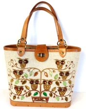 NEAR MINT - Enid Collins Of Texas Vintage Purse Bag - Family Tree - Owl