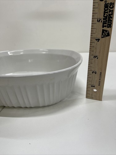 CORNING WARE Steinzeug 1 1/2 Quart Französisch Weiß Kasserolle Backform - Bild 2 von 6