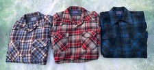 Lot of 3 Vintage Pendleton Pure Virgin Wool Men's Long Sleeve Shirts Size M.