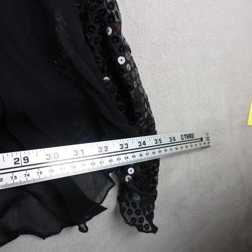Arc En Ciel Skirt Womens M Black Boho Elegant Sequin Handkerchief Hem Resort - Picture 8 of 16