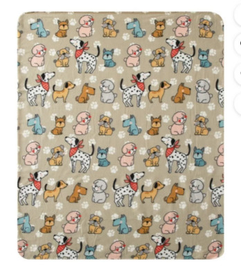 Dogs In Scarves Fleece Throw Blanket Size 50 X 60 Mainstay