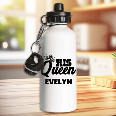 Personalisierte maßgeschneiderte His Queen Your Name Wasserflasche Mutter Tochter Freunde