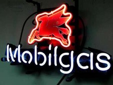 Mobil Gas Oil Pegasus Horse 14"x10" Neon Light Sign Lamp Windows Wall Decor