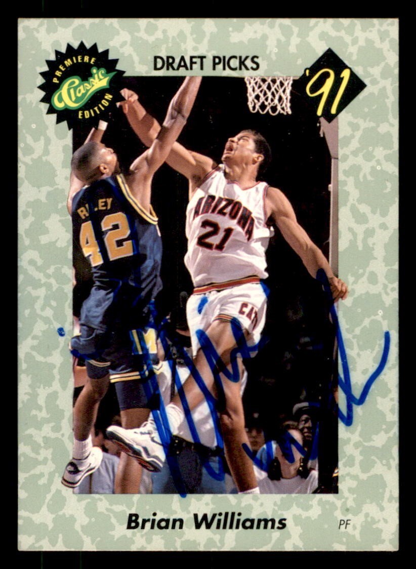 1991 Classic Draft Picks Basketball #5 Brian Williams Signed Autograph (no COA)