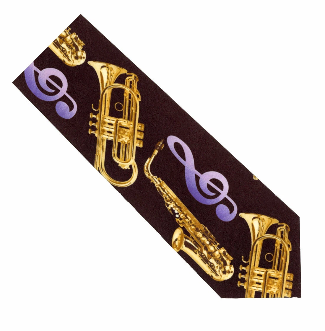 THE TIE STUDIO Large Clef Alto Saxophone Brass Musical Instruments men s Tie