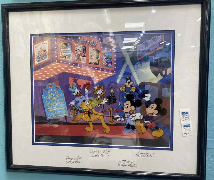 Disney Fab 5 Mickey Mouse Sericel Signed By All 5