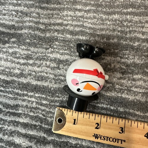 Wind-Up Toy Snowman Round Christmas Walking Mouth Opens Figure X Mas Holiday Red - Picture 9 of 10