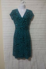 Women's Nicole Black Animal Print Wrap Dress, Size S