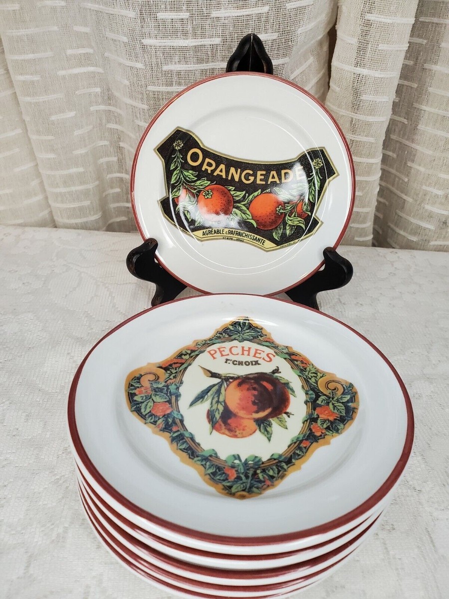 Williams Sonoma Rosanna Appetizer Plates Set of Fruit Harvest