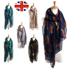 Fox Animal Print Women Ladies Scarf Neck Shawl Stole Wrap Fashion Scarves Soft