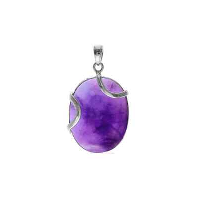 Kali Oval Amethyst Anhänger Echt 925 Sterling Silber, Kette Längen 16 18 20