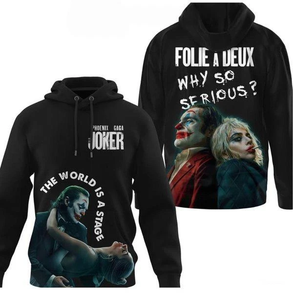 Joker Joaquin Phoenix Harley Quinn Ld ga Why So Serious Hoodie Shirt