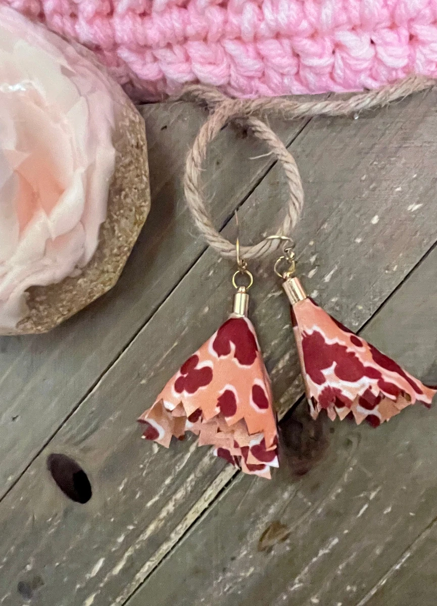 Pink Panther silk tassels Wire earrings eBay