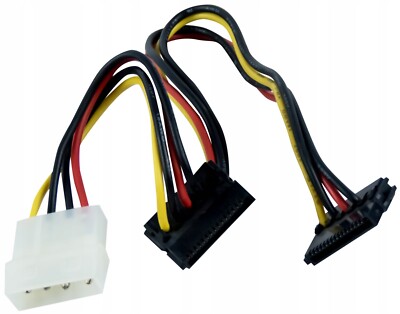 MOLEX SATA Power Cable Serial Power Cord 2x S-ATA 15-PIN FEMALE TO 4-PIN MOLEX