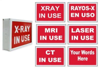 Medical Illuminated Signs - X-RAY IN USE - CT IN USE - MRI IN USE - LASER IN USE