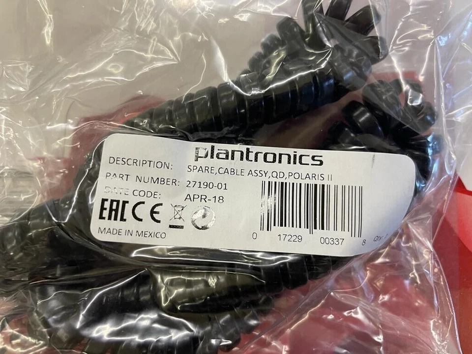 Plantronics Spare U10P Cable ASSY,QD,POLARIS II  27190-01 PACK OF 10 CABLES - Image 2 of 2