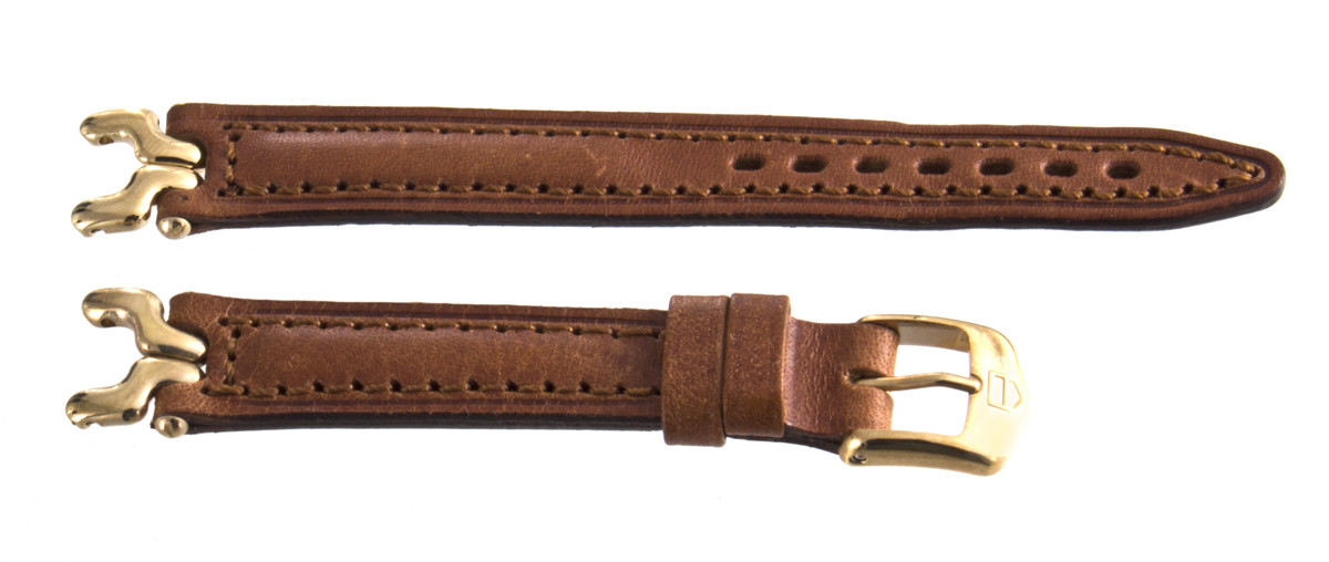 New TAG Heuer 13mm SEL Brown Leather Strap Gold Link Women's Watch Band