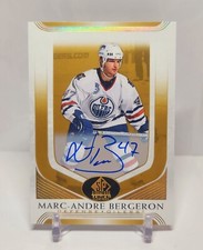 2020-21 SP Signature Legends Edition Marc-Andre Bergeron Gold Foil Autograph HOF