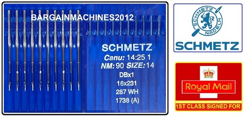 SCHMETZ DBx1 16x231 287WH S=60/8TO160/23 SINGER 120U INDUST SEWING MACHNE NEEDLE - Picture 6 of 12