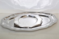 Plat CAILARINOX inox et plat en métal argenté