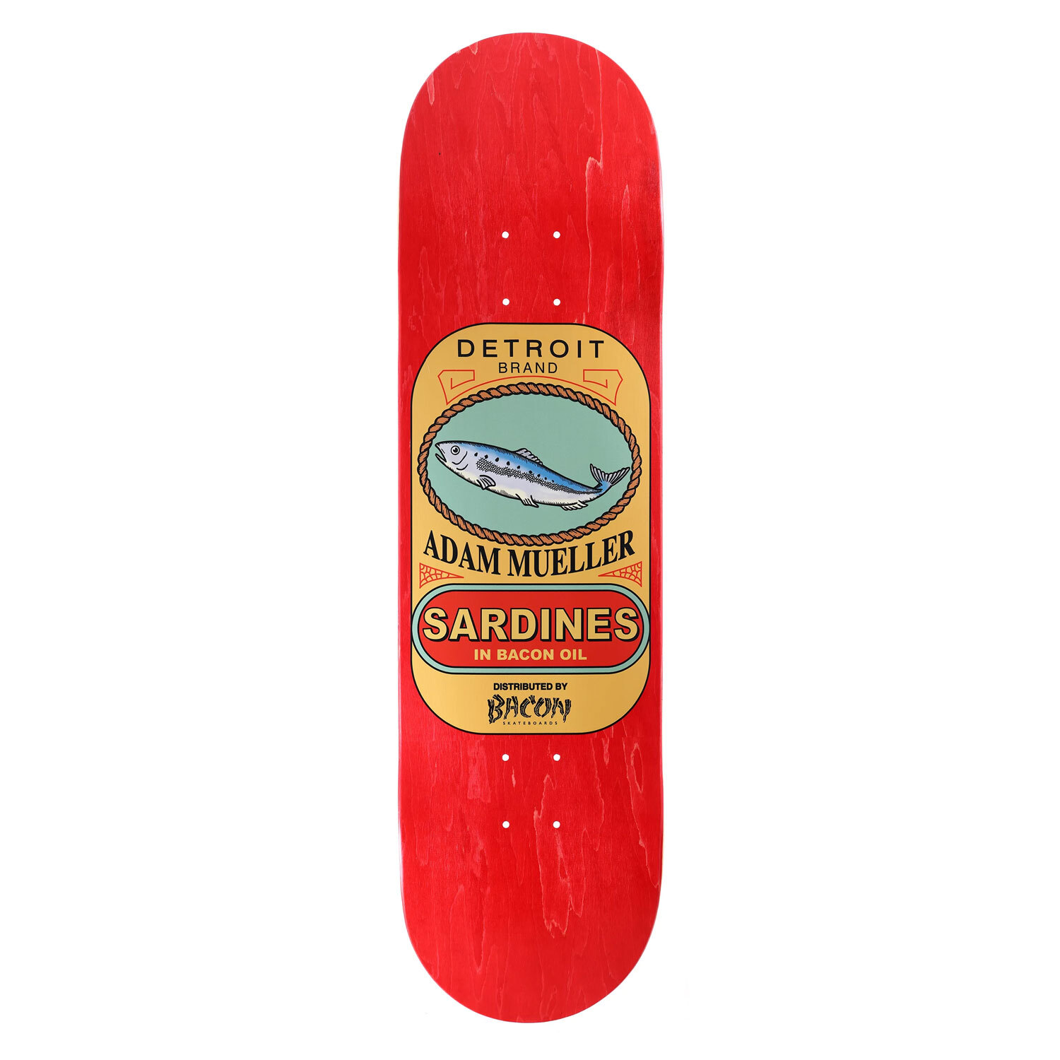 Bacon Skateboard Deck Adam Mueller Sardines 8.25