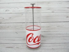 COCA COLA GLASS STRAW DISPENSER CONTAINER - DINER STYLE