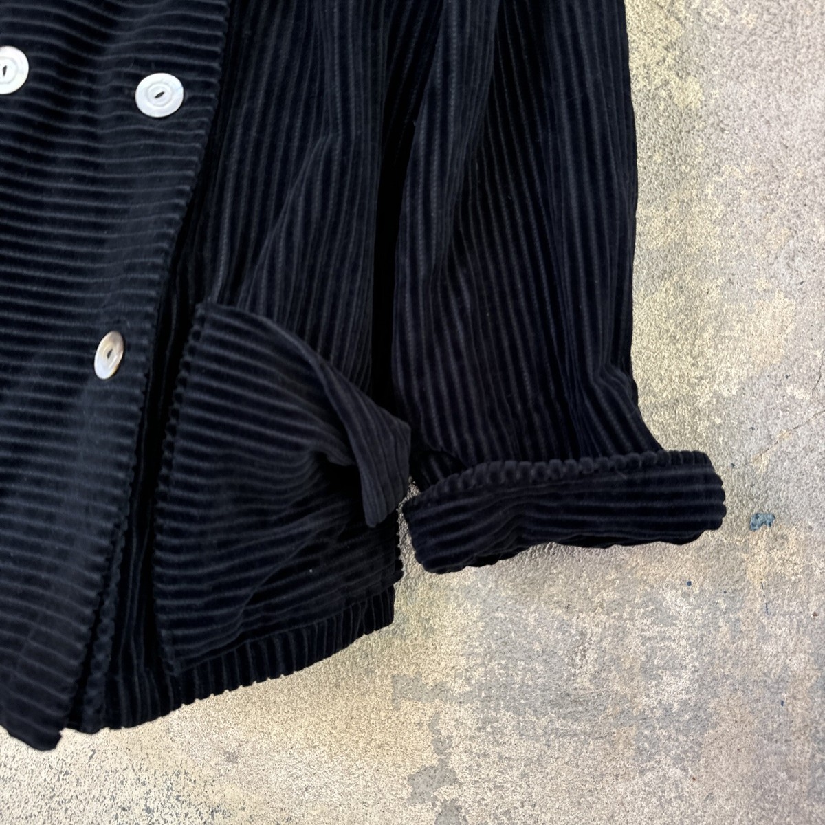 【80s】Euro Vintage Black Corduroy Coat Vintage 1940s Black Corduroy Jacket Sportswear Coat Mother