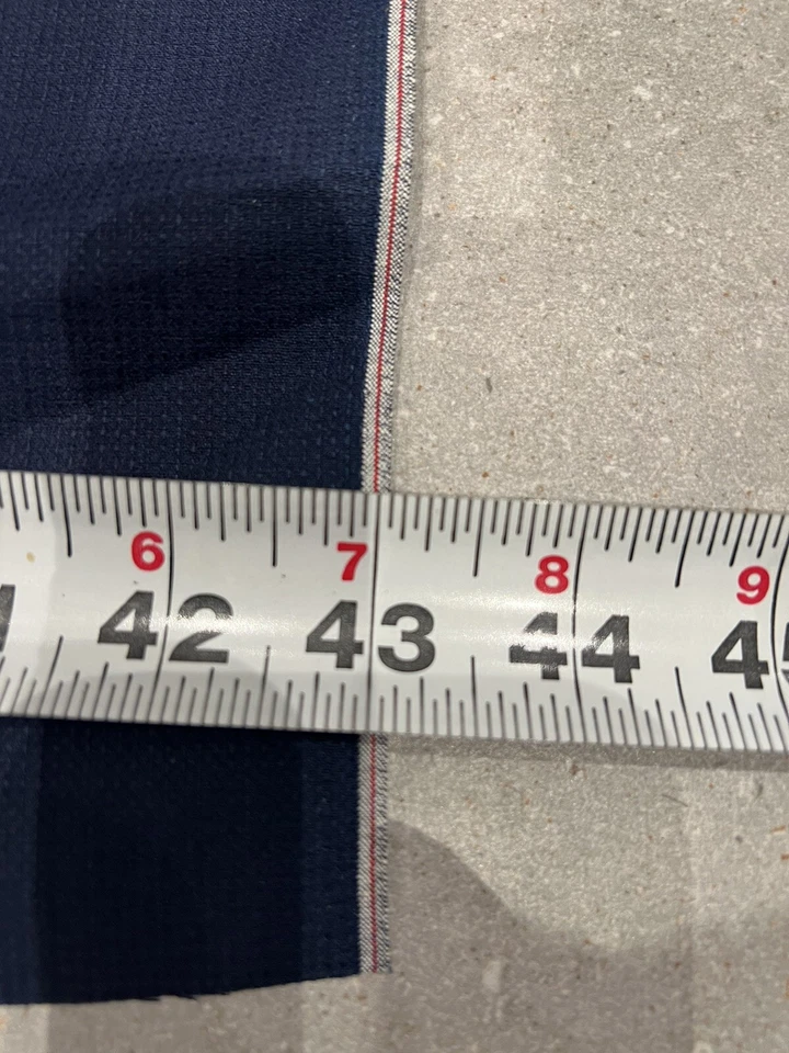 Textured Salvage Chambray Fabric Red Selvedge Cotton Per Yard - Image 3 of 4