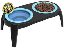 Collapsible Pet Bowl Raised Feeder Portable Traveling Food Water Dishes Dog&Cat