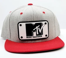 Mtv Hat,Metal Patch,Decky,Snapback,Flatbill,Music Television