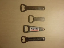 LOT OF 4 ANTIQUE ADVERTISING BOTTLE OPENERS PELFORTH JUPILER SETZ-BRAU MUTZIG