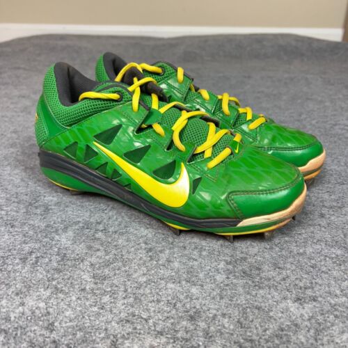 Oregon Ducks Womens Softball Cleats 10 Nike Green Gold Pair Lace Up Sports Logo - Picture 1 of 13