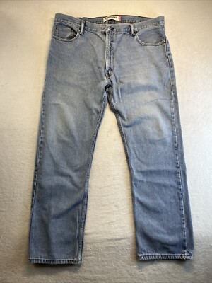 Levis 505 Jeans Men 42x32 Blue Straight Light Wash Denim Pants