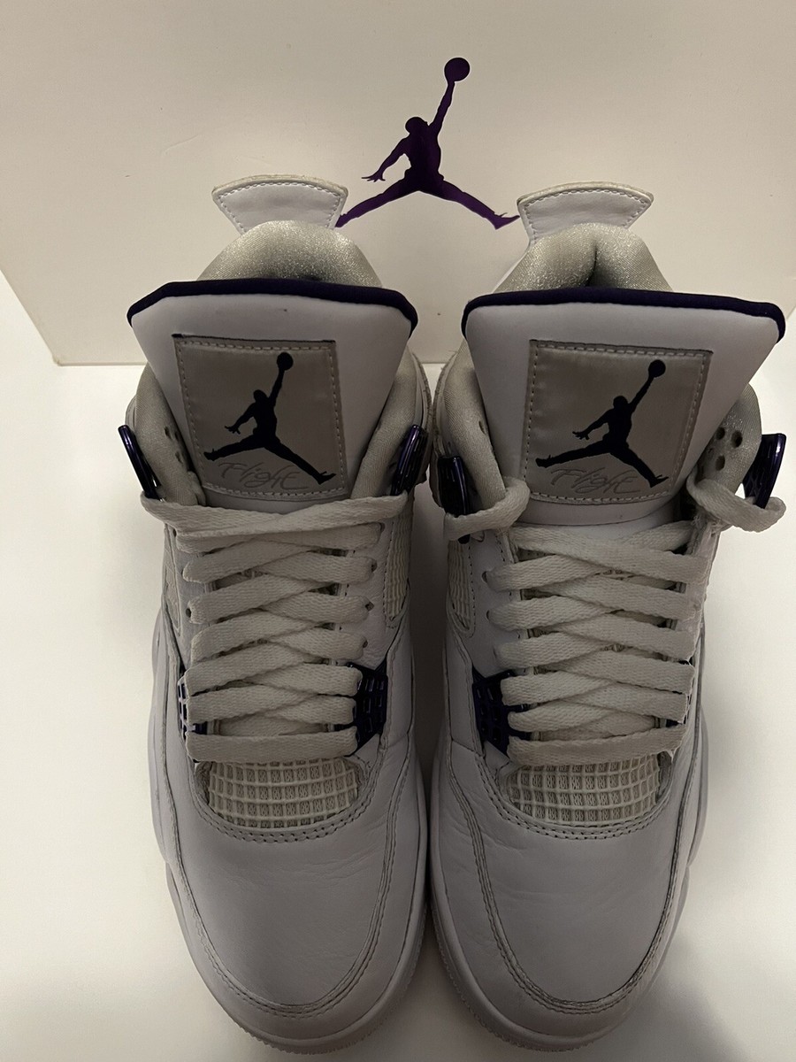 jordan 4 metallic purple on feet