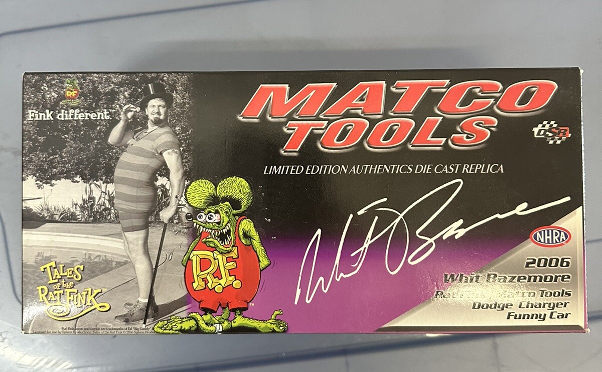 VRHTF NHRA Whit Bazemore Rat Fink/Matco Tools Dodge Charger Funny 