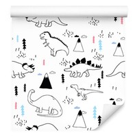 10M Vlies Tapeten Rollen Kinderzimmer Dinosaurier Wolken BäUme Gebirge Xxl 3459