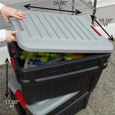 Rubbermaid 24 Gallon ActionPacker Storage Bin, Heavy Duty, Included Lid