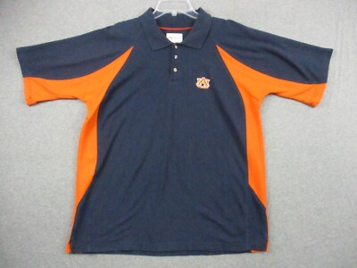 Auburn Tigers Shirt Polo XL Men Pressbox Blue Logo Basketball