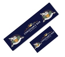 Personalised Bar Runner with Custom Text – Ideal for Home Bar, Pub or Café 116