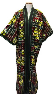 African Print Freestyle Ankara mixed with Aso-Oke Kaftan Dress