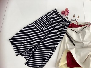 PRADA skirt ITALY stretch slit sexy black white stripes N2 S 36/38 W NEW mega