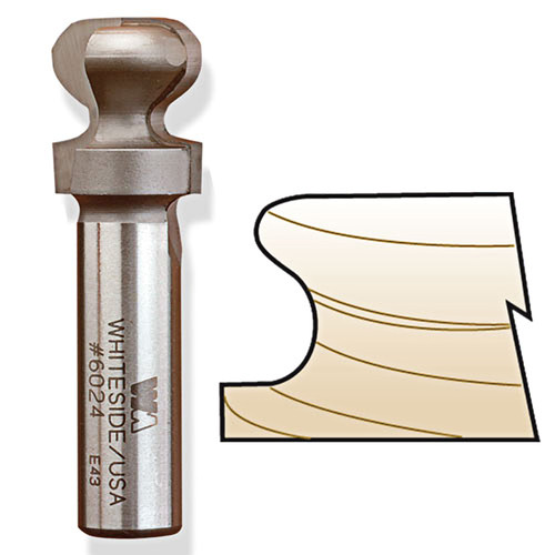 Whiteside European Style Drawer Pull Bit, 1/2 in. SH x 3/16 in. R 6024
