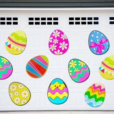 15PCS 6Inch Easter Garage Decoration Magnet Decals, Easter Eggs Magnetic Refrige