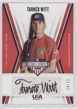 2019 Panini USA Baseball Stars & Stripes Black Ink 14/25 Tanner Witt Auto 4f5