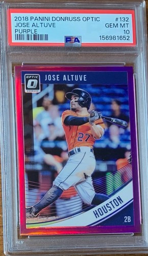2018 Donruss Optic Purple Prizm #132 Jose Altuve Houston Astros PSA 10 Pop 4